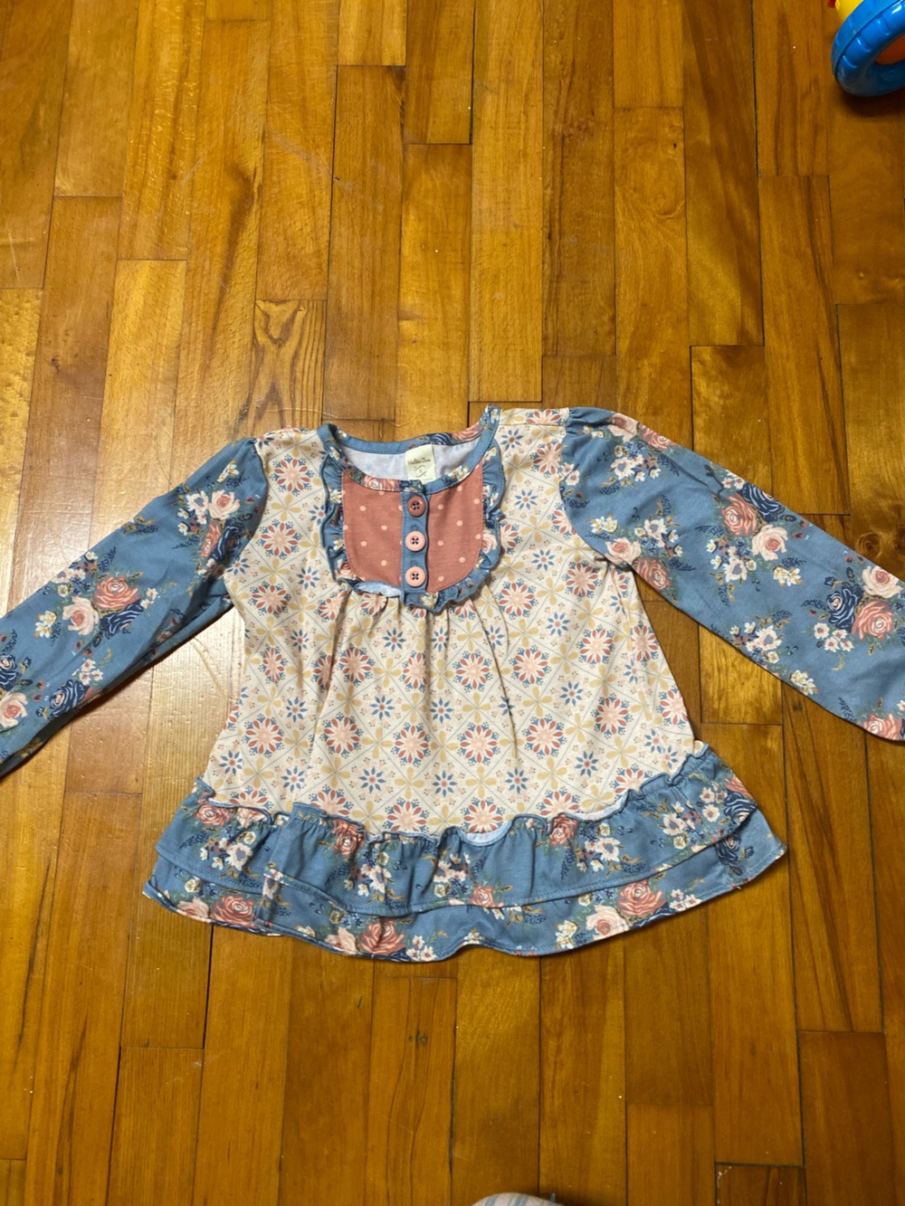 Matilda Jane Blue & Cream Floral Patchwork Long Sleeve Top